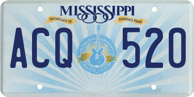 MS license plate ACQ520