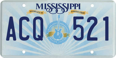 MS license plate ACQ521