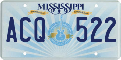 MS license plate ACQ522