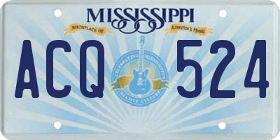 MS license plate ACQ524