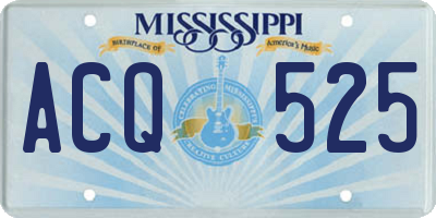 MS license plate ACQ525