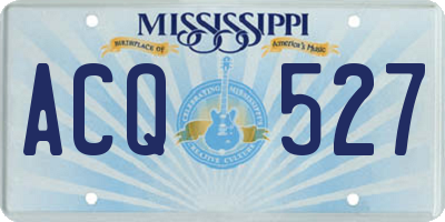 MS license plate ACQ527