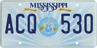 MS license plate ACQ530