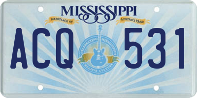 MS license plate ACQ531