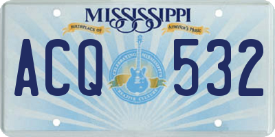 MS license plate ACQ532