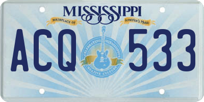 MS license plate ACQ533