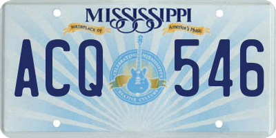 MS license plate ACQ546