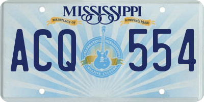 MS license plate ACQ554