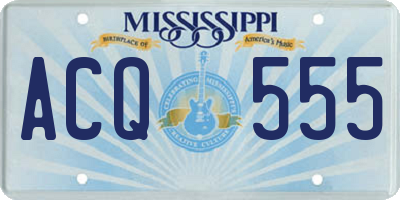 MS license plate ACQ555