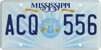 MS license plate ACQ556