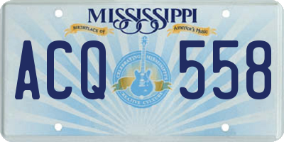MS license plate ACQ558