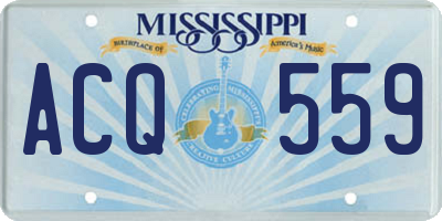 MS license plate ACQ559