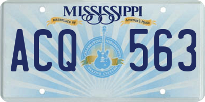 MS license plate ACQ563
