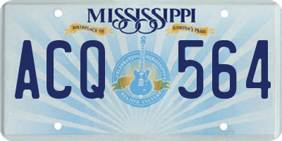 MS license plate ACQ564