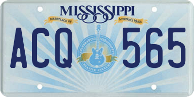 MS license plate ACQ565