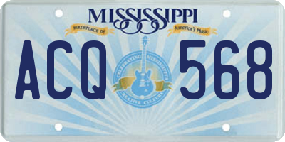MS license plate ACQ568