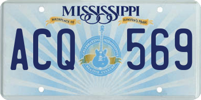 MS license plate ACQ569