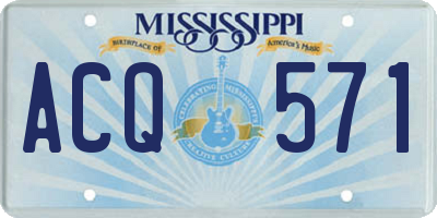 MS license plate ACQ571