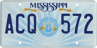 MS license plate ACQ572
