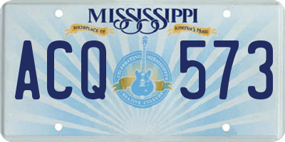 MS license plate ACQ573