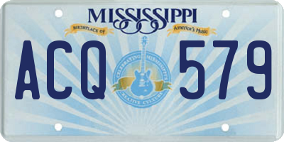 MS license plate ACQ579