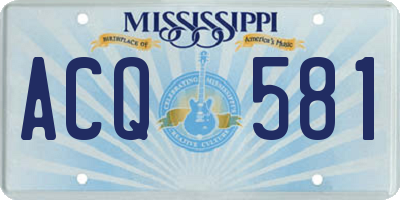 MS license plate ACQ581