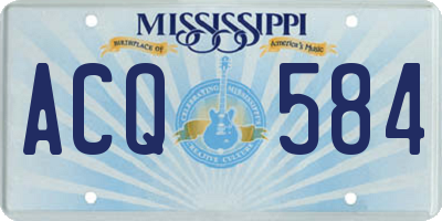 MS license plate ACQ584