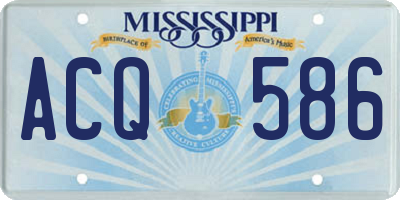 MS license plate ACQ586