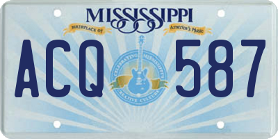 MS license plate ACQ587