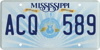 MS license plate ACQ589