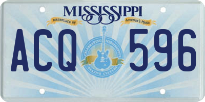 MS license plate ACQ596