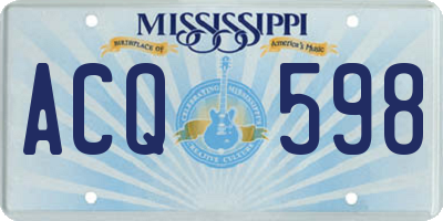 MS license plate ACQ598