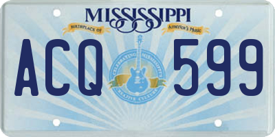 MS license plate ACQ599