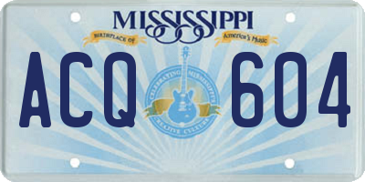 MS license plate ACQ604