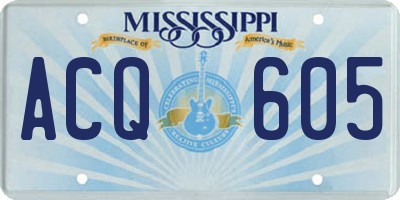 MS license plate ACQ605