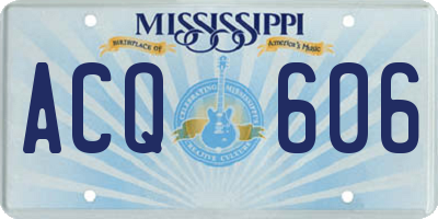MS license plate ACQ606