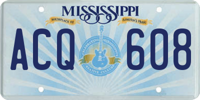MS license plate ACQ608