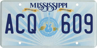 MS license plate ACQ609