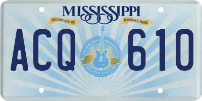 MS license plate ACQ610