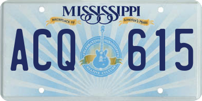 MS license plate ACQ615