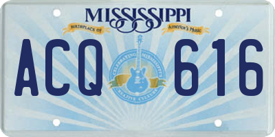 MS license plate ACQ616