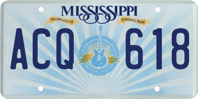 MS license plate ACQ618