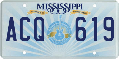 MS license plate ACQ619