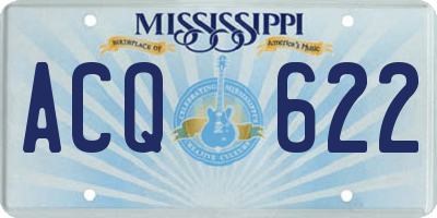 MS license plate ACQ622