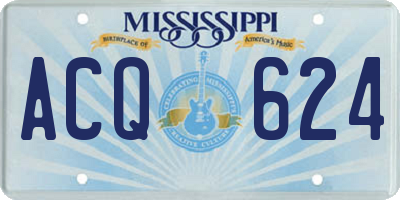 MS license plate ACQ624