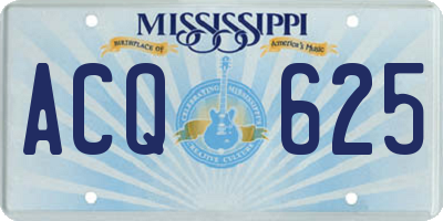 MS license plate ACQ625