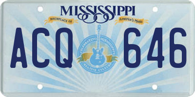 MS license plate ACQ646
