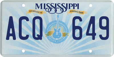 MS license plate ACQ649