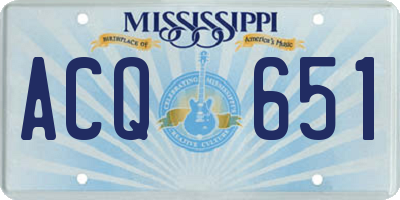 MS license plate ACQ651