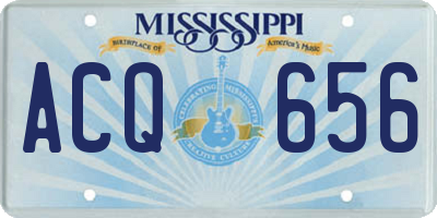 MS license plate ACQ656